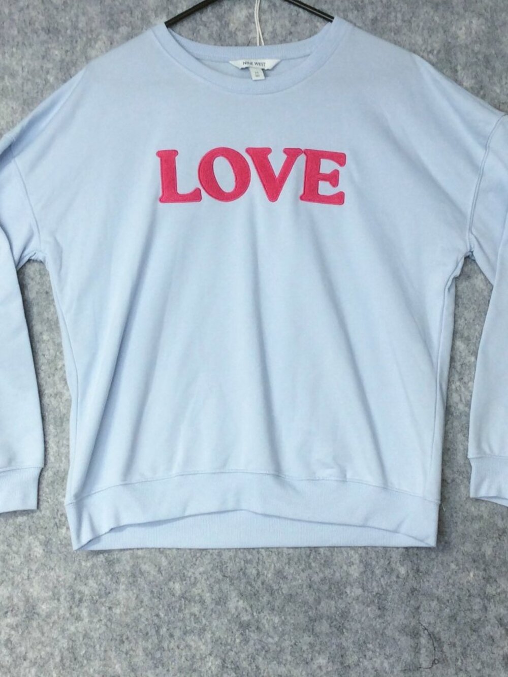 Love Nine West Womens Multicolor Sweatshirt Size Medium Long-Sleeve Round Neck